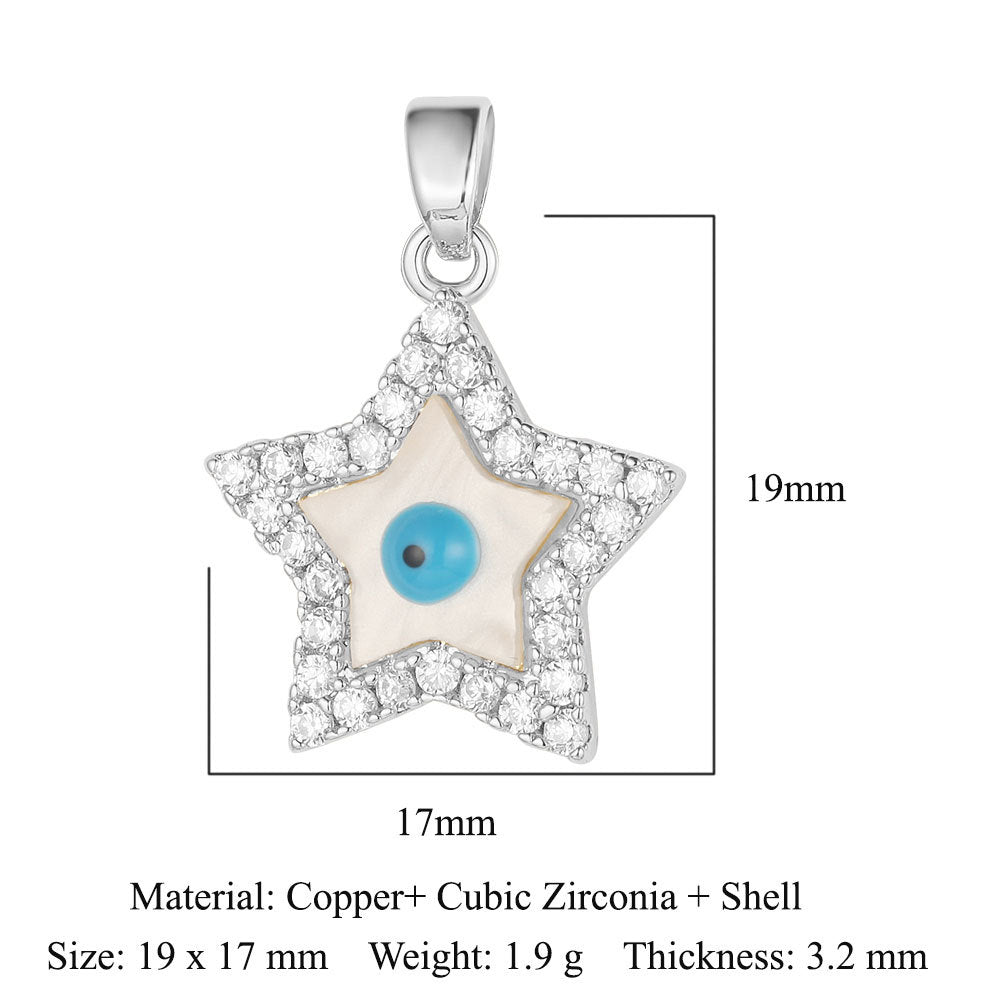 Rose Copper Zircon Crown Love Eyes Pendants