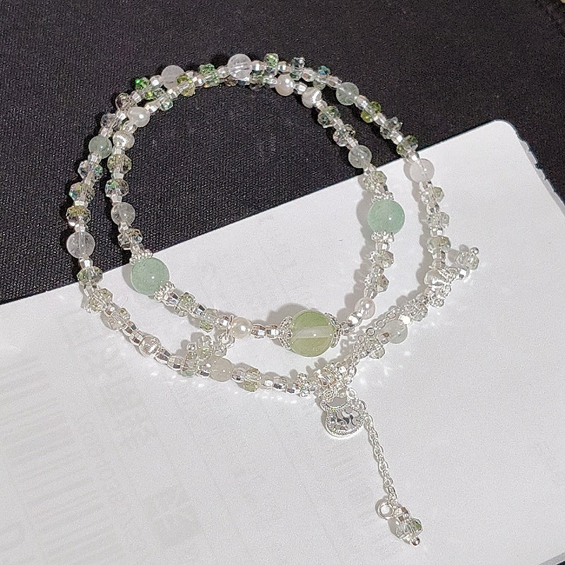 Of Sier Fine Natural Crystal Double Fashion Sweet Party Girlfriend Bracelet