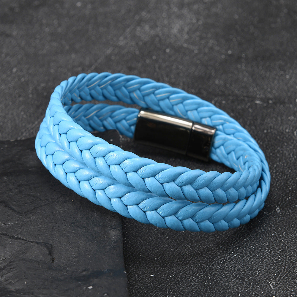 Women's & Men's Simple Fashion Couple Electroplated Steel Magnetic Bracelet