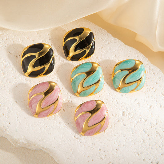 Women's Luxury Geometric High-grade Golden Dripping Fashionable Earrings