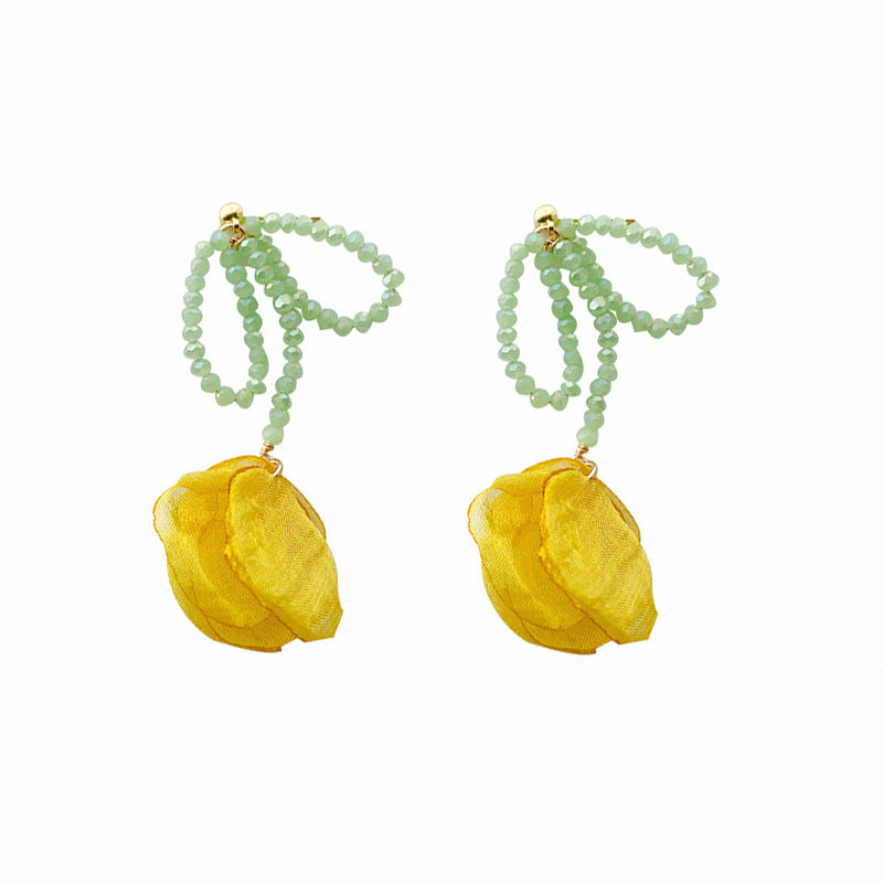 Spring Opening Tulip Flower Energetic Elegant Sweet Style Gentle Stud Earrings