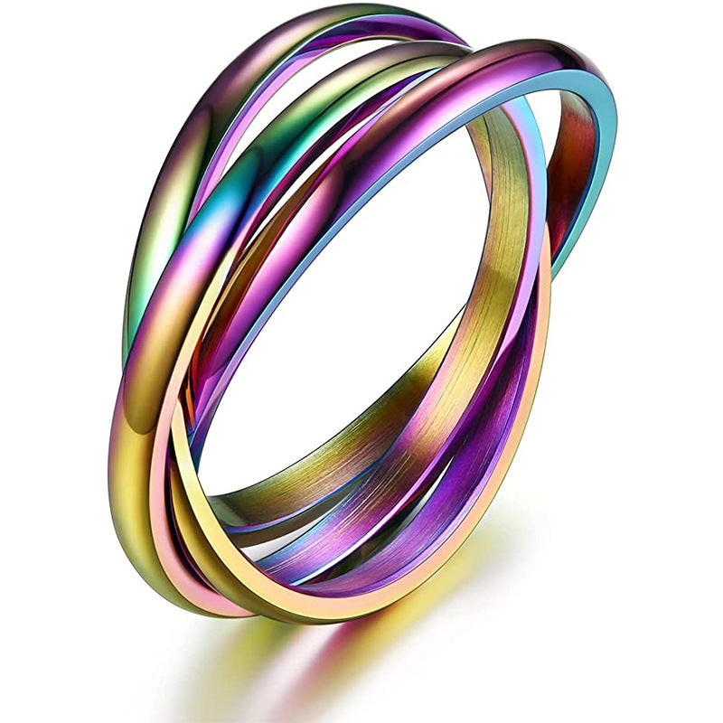 Stainless Steel Trinity Titanium Rotating Creative Rings