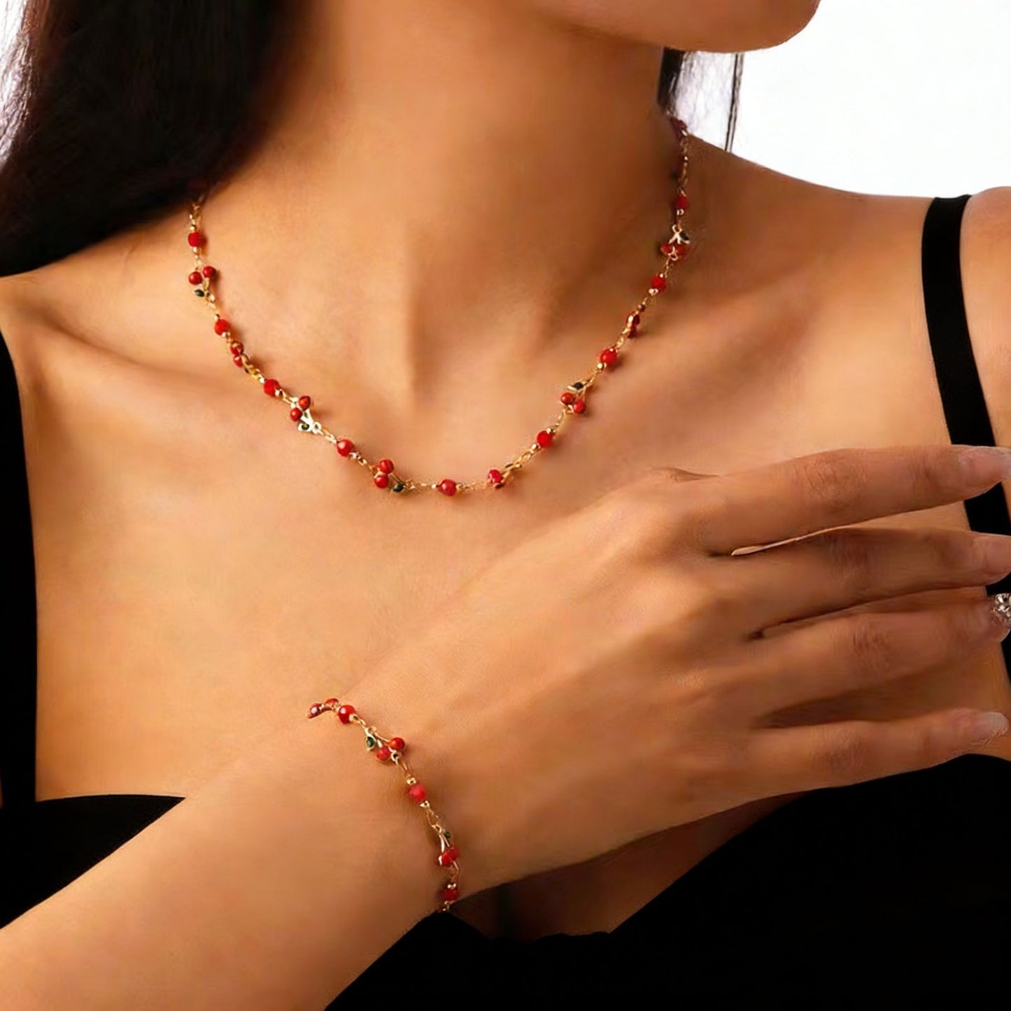 Chinese Advanced Colorful Fruit Cherry Creative Fresh Sweet Pendants