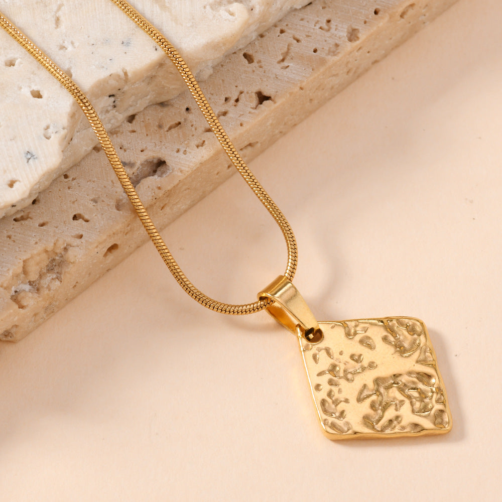 Fashion Titanium Steel Exaggerated Personalized Oil Pressure Geometric Round Necklaces