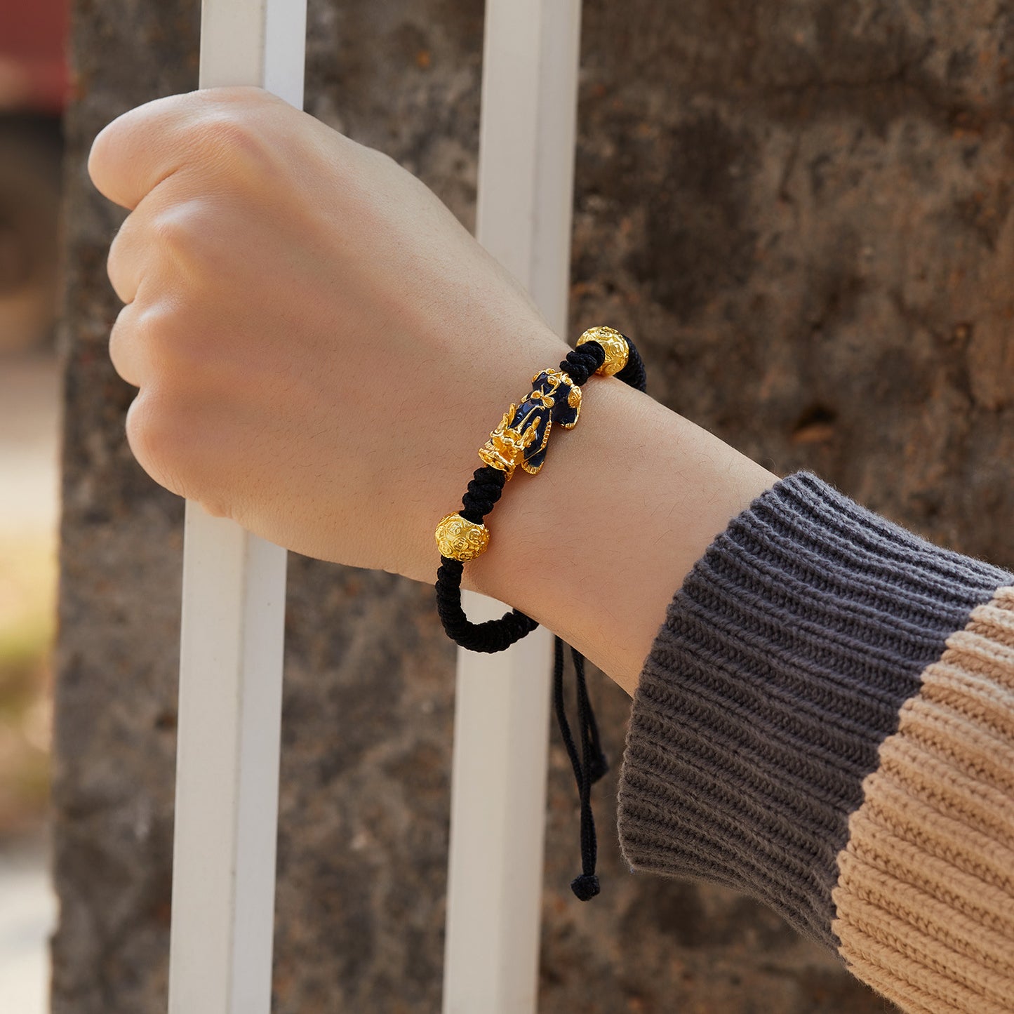 Red Rope Single Gold Braided Woven Bracelets