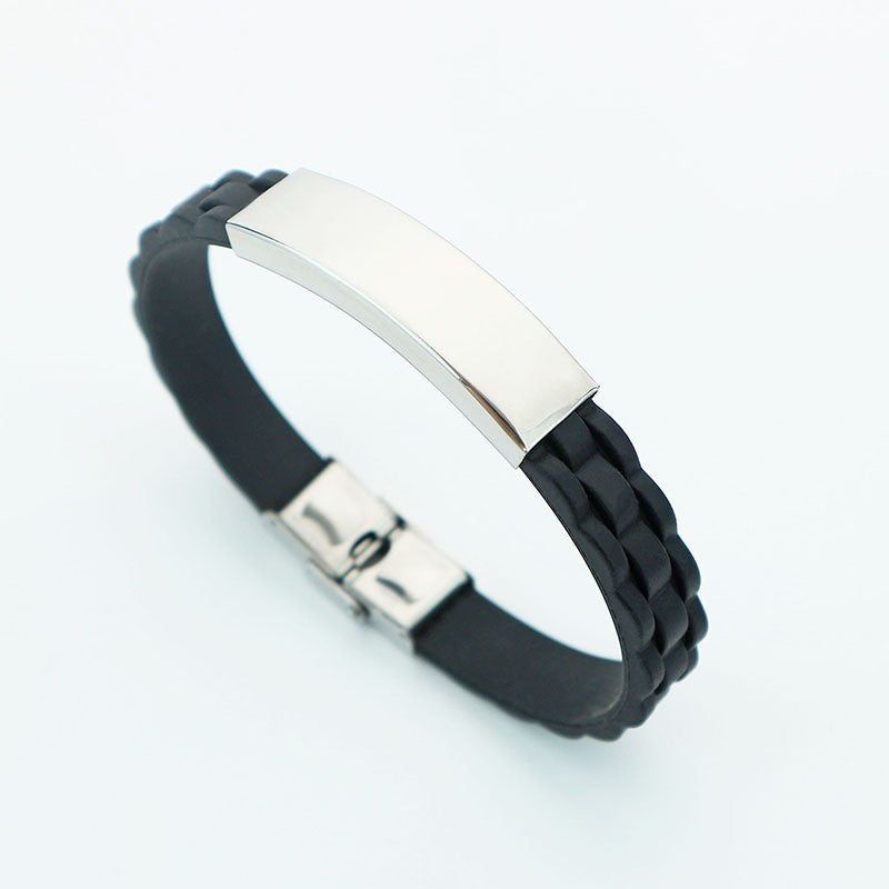 Men's Steel Ornament Personalized Engraved Silicone Fashion Bracelets