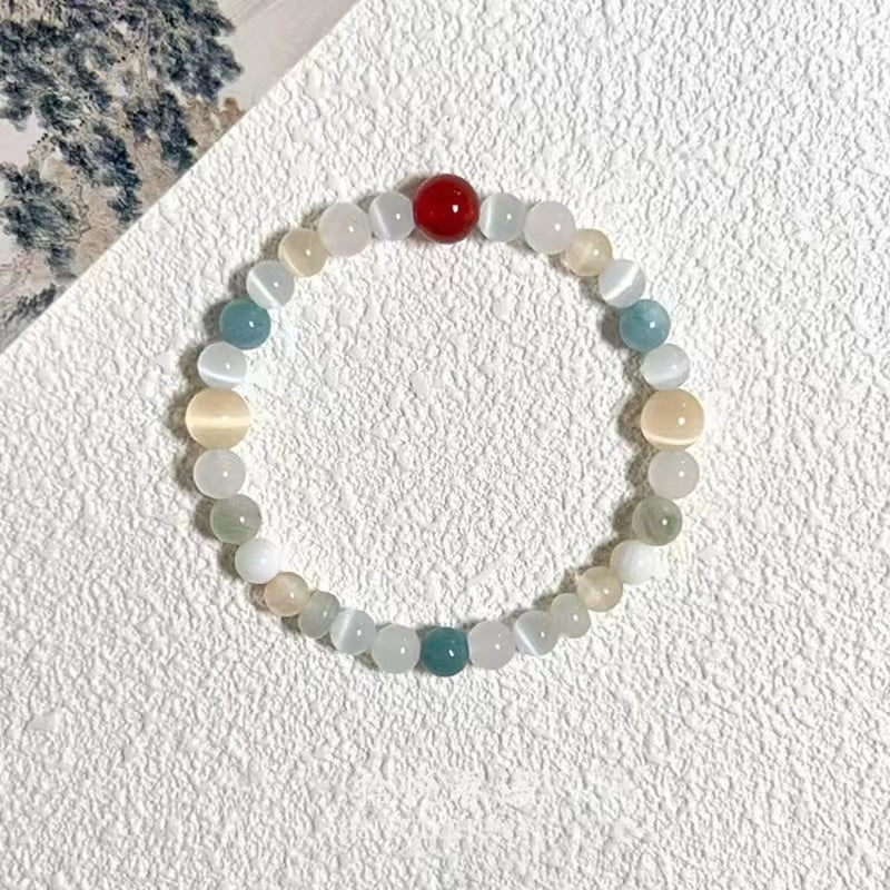 Spring Chinese Style Opal Imitation Emerald Cool Feeling White Temperament Bracelets