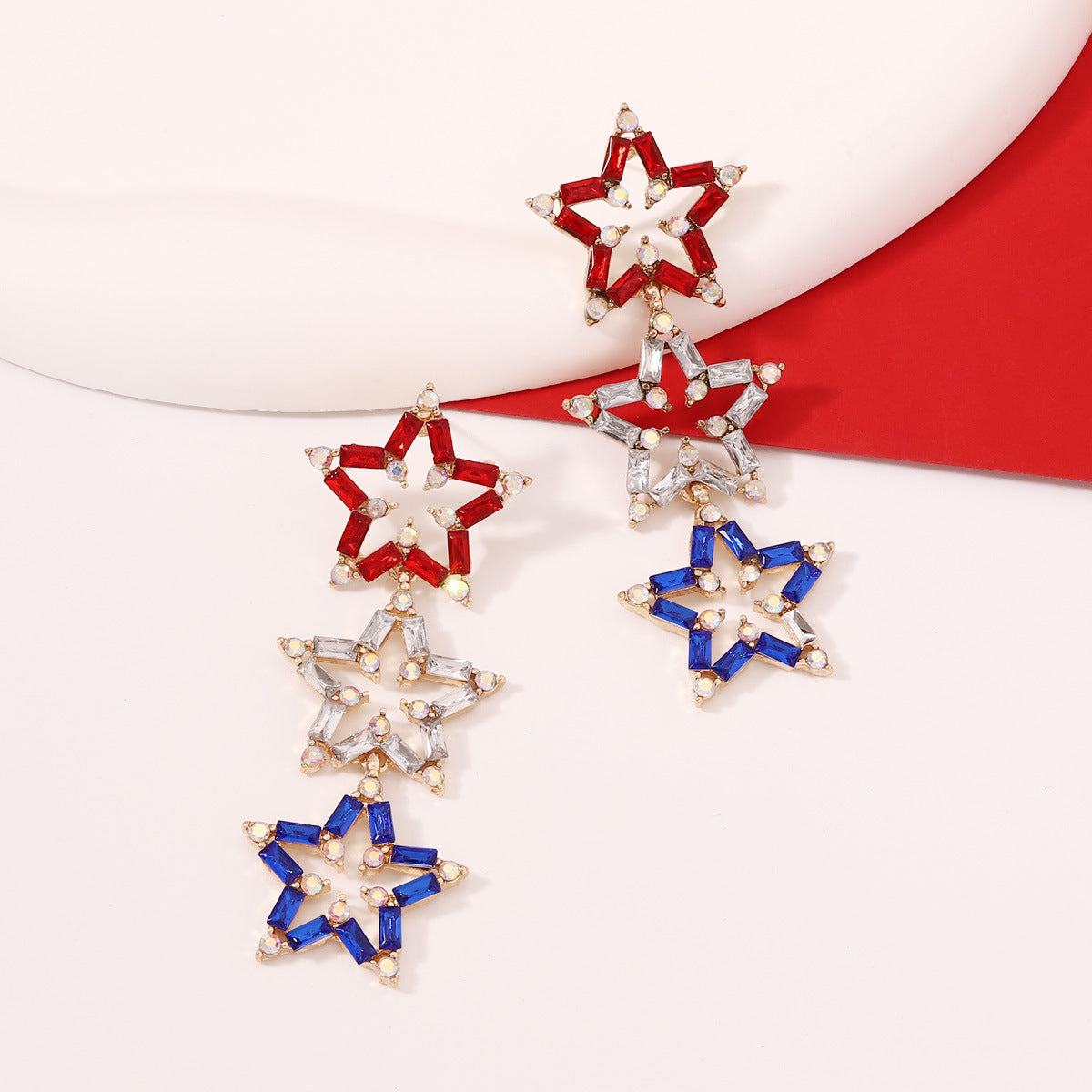 Geometric Five-pointed Star Diamond Temperament Entry Lux Niche Rings