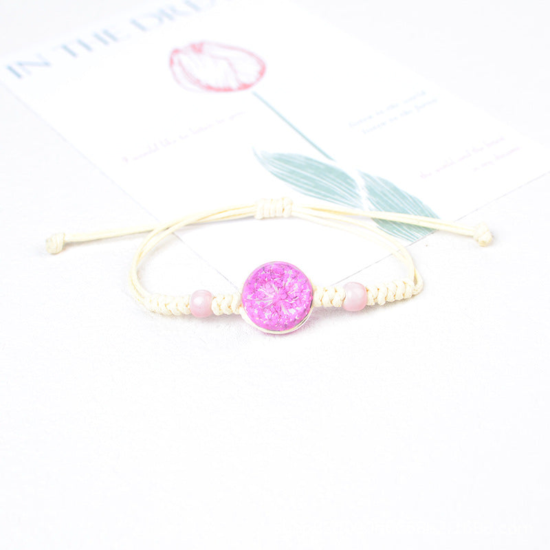 Style Real Flower Starry Lace Ceramic Beads Gift Bracelet