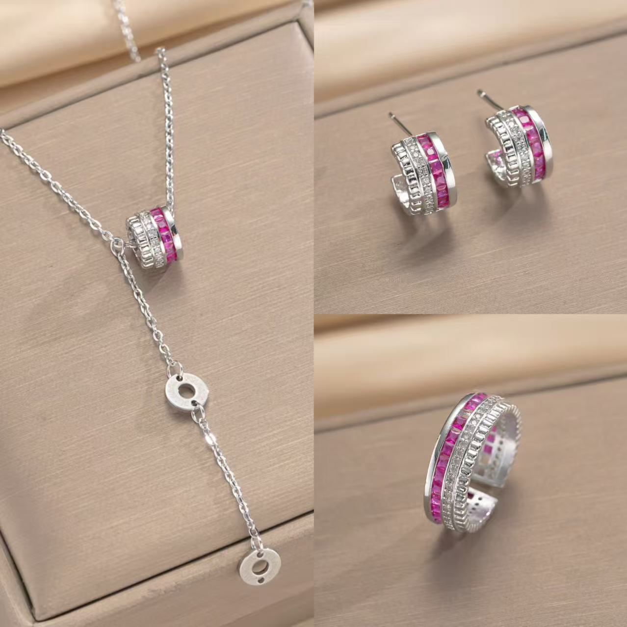Women's Small Waist Right Rain Titanium Steel Inlaid Affordable Luxury Style Necklace