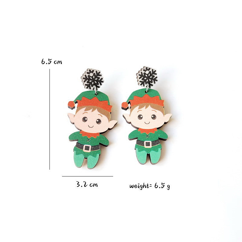 Santa Claus Snowman Elk Goblin Elf Earrings