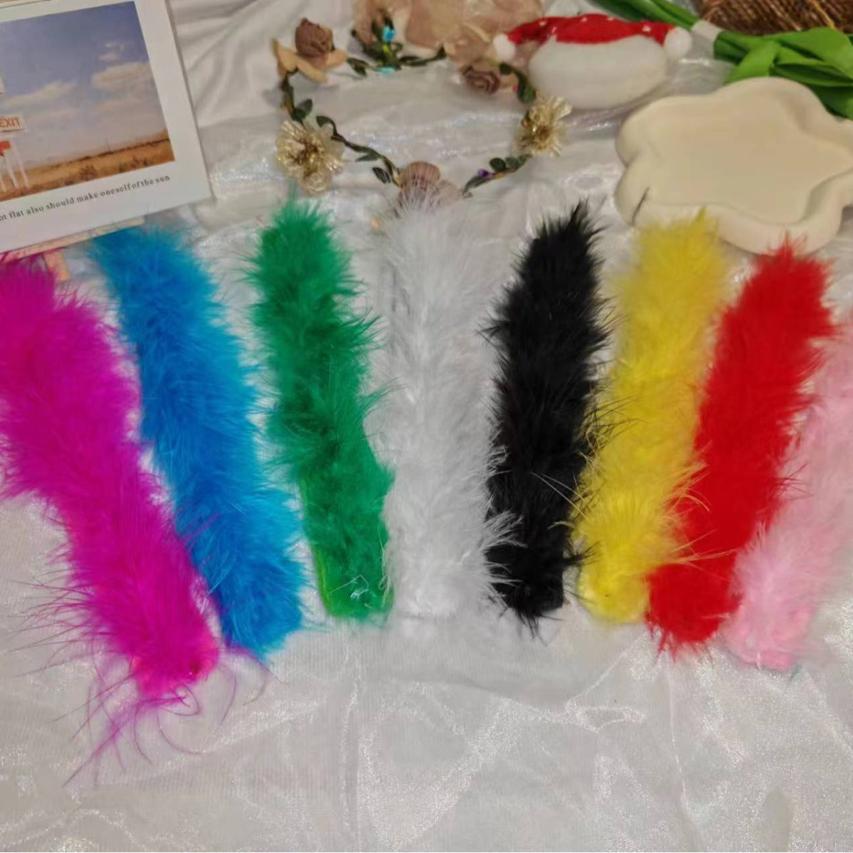 Color Turkey Feather Pop Fur Headdress Gift Bracelets