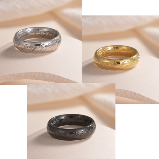 Men's Ornament The Lord Of Magic Titanium Steel Vacuum Rings