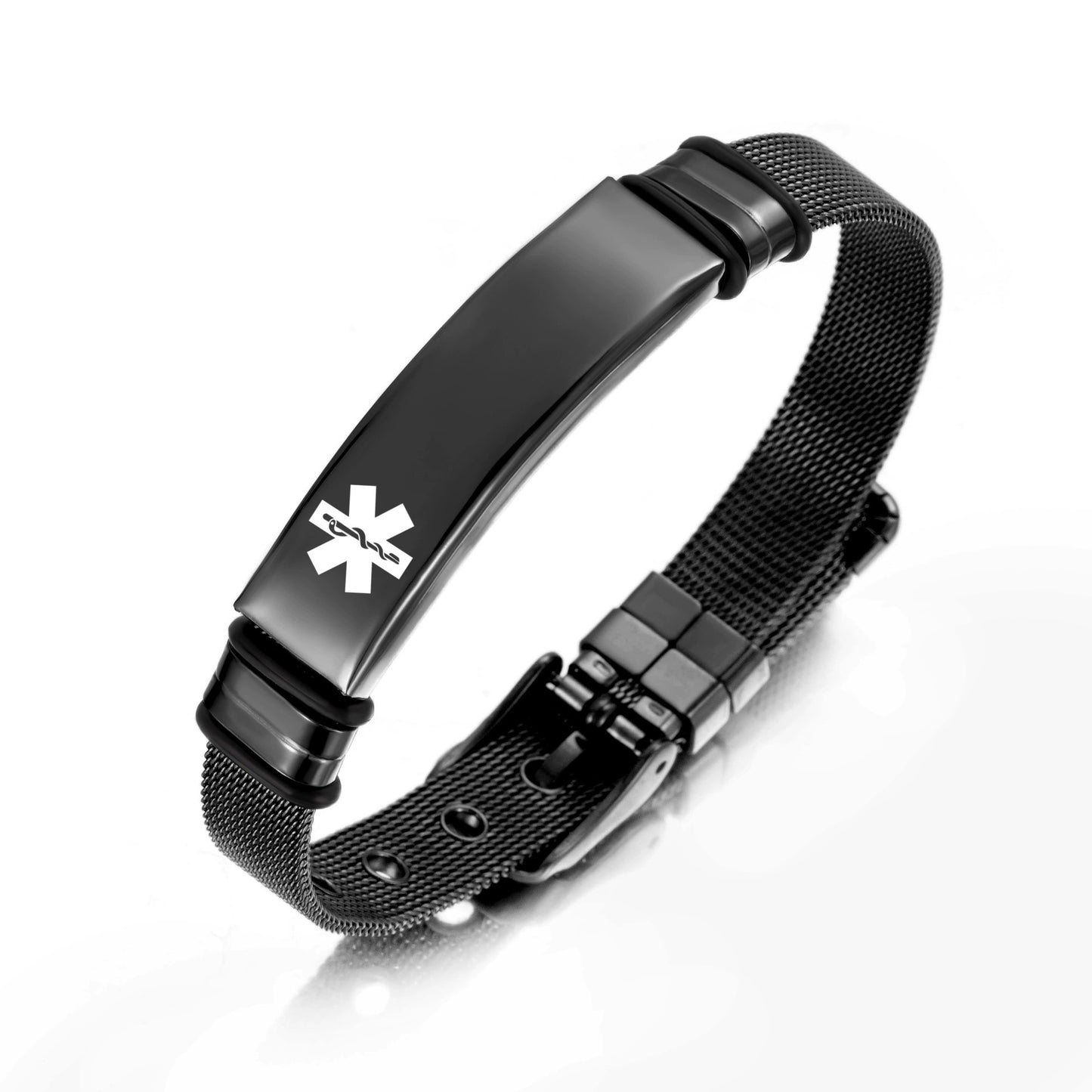 Glossy Can Carve Writing Stainless Couple Inscribed Medical Mark Bracelet