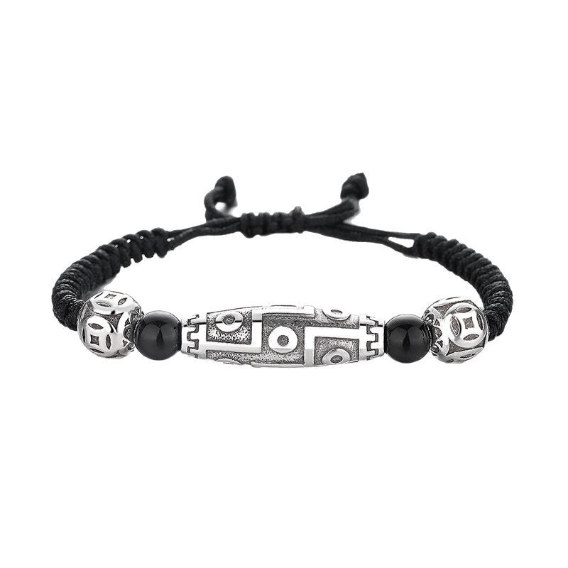 Men's Simple Personality Ethnic Style Handmade Beads Woven Black Bracelet