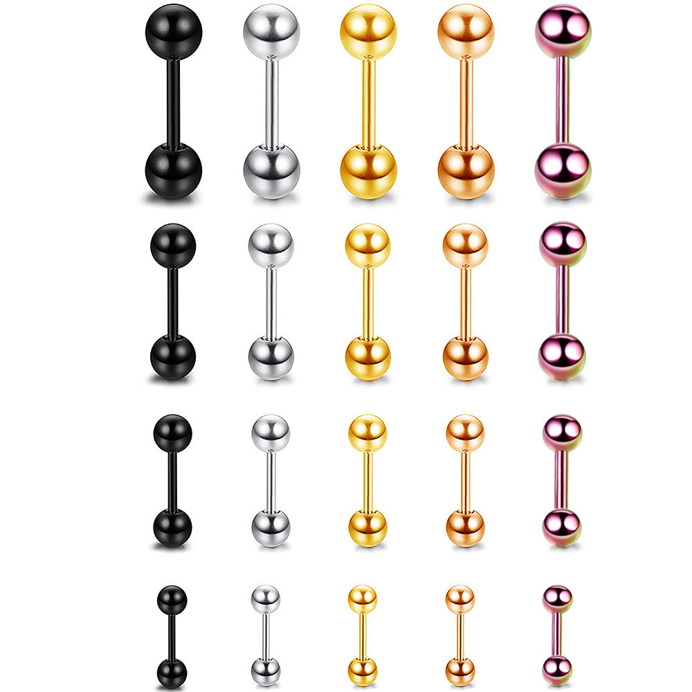 Steel Rod Dumbbell Ball Ear Bone Stud Earrings