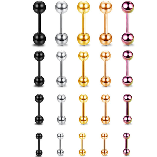 Steel Rod Dumbbell Ball Ear Bone Stud Earrings