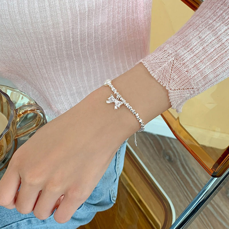 Small Pieces Of Sier Bow Pearl Female Summer Simple Bracelet