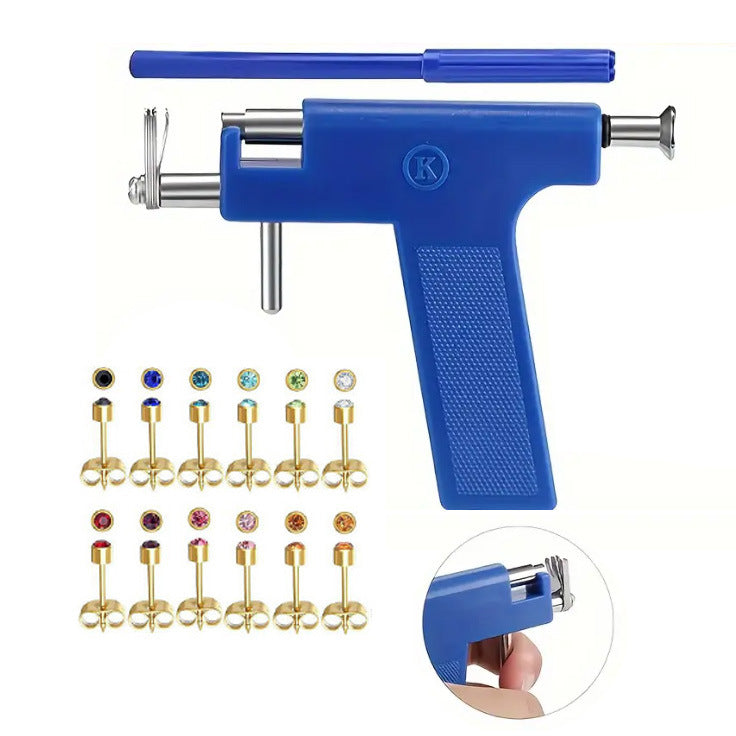 Saul Ear Piercing Gun Punch Blue Stud Earrings