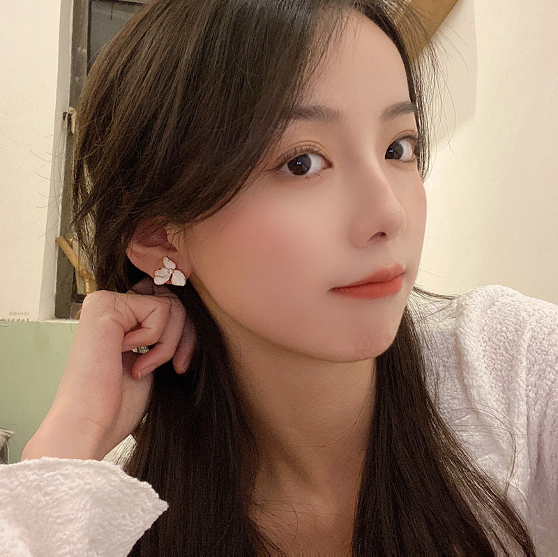 Women's Flower Elegant Korean Style For Small Simple Trendy Ear Stud Earrings