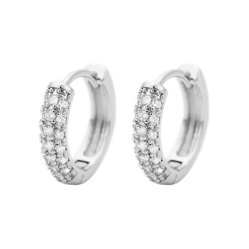 Copper Micro Inlay Full Diamond Mini Ear Buckle