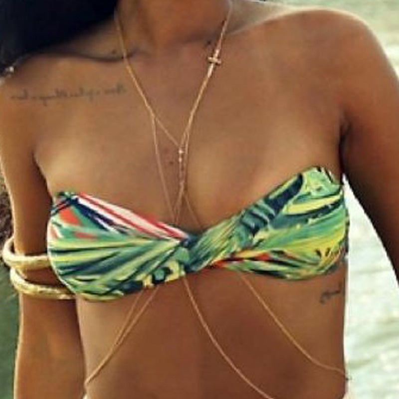 Double Cross Body Chains Simple Sexy Chest Affordable Luxury Necklace