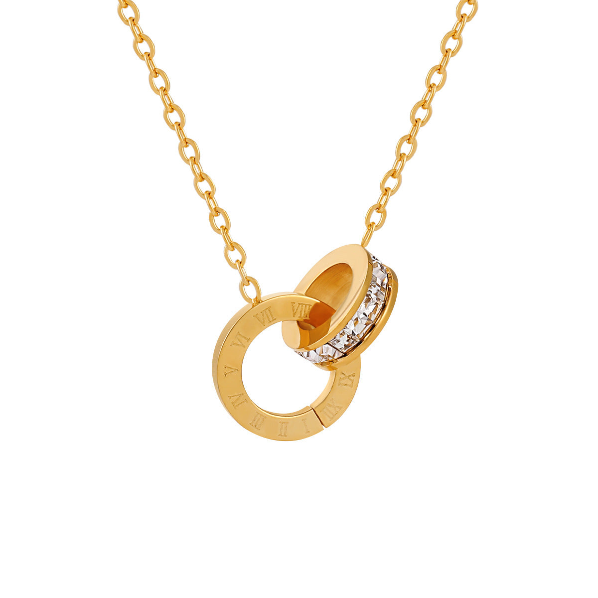Women's Personality Affordable Luxury Roman Numerals Double Fashion Simple Necklace