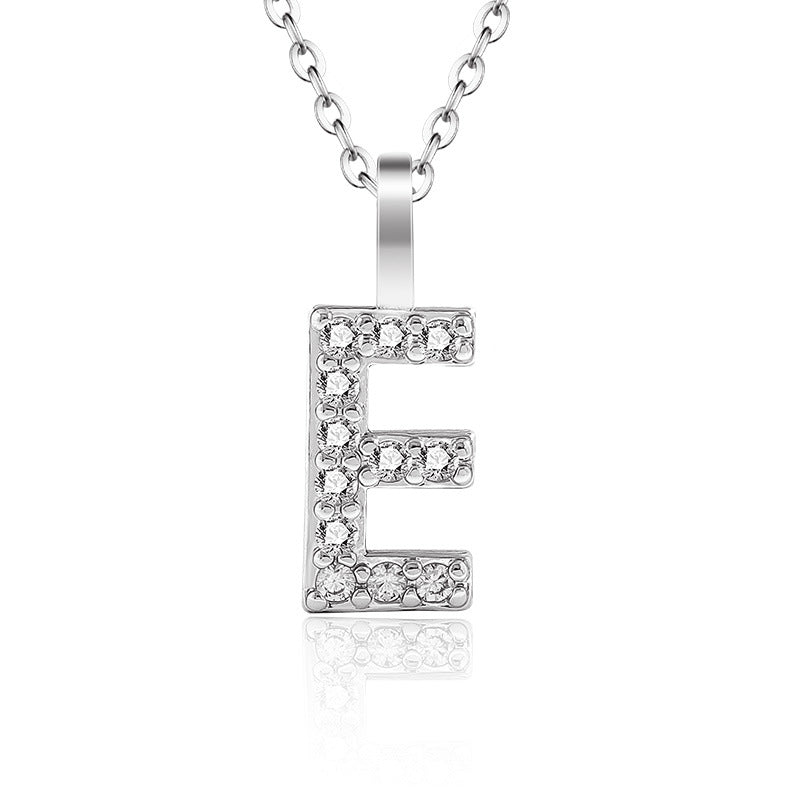 Diamond Inlaid Zircon English Letter Female Pendants