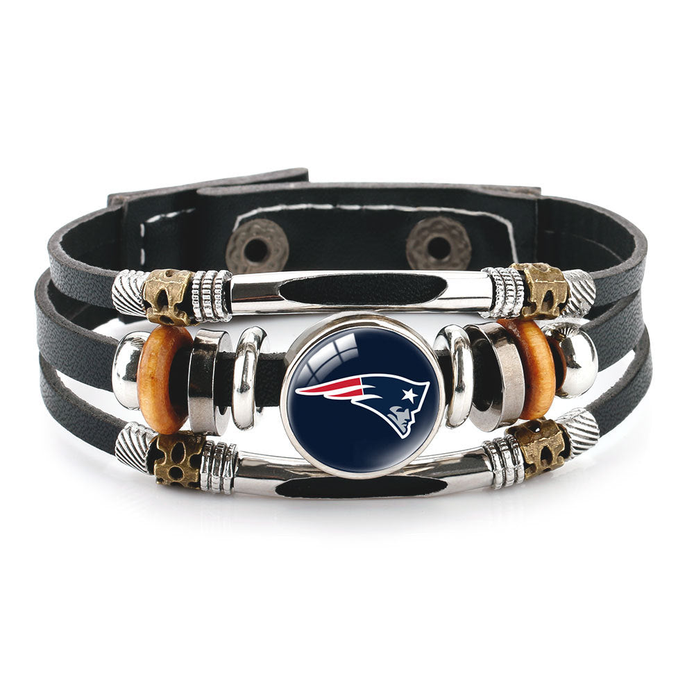Genuine Leather Hand Professional Rugby League Team Time Stone Bracelet