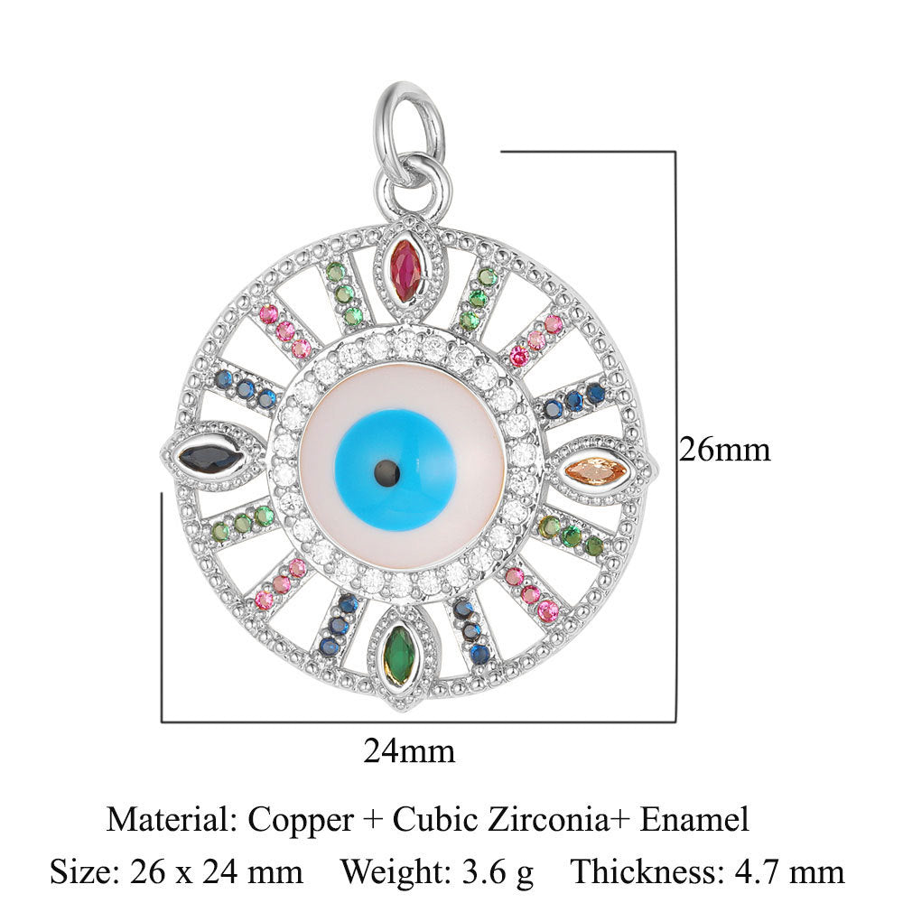 Devil's Eye Copper Zircon Ornament Accessories Pendants