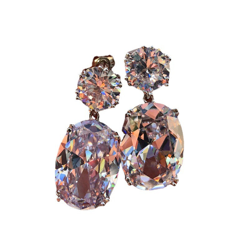 Graceful Fashionable Egg-shaped Large Zircon Optional Rings