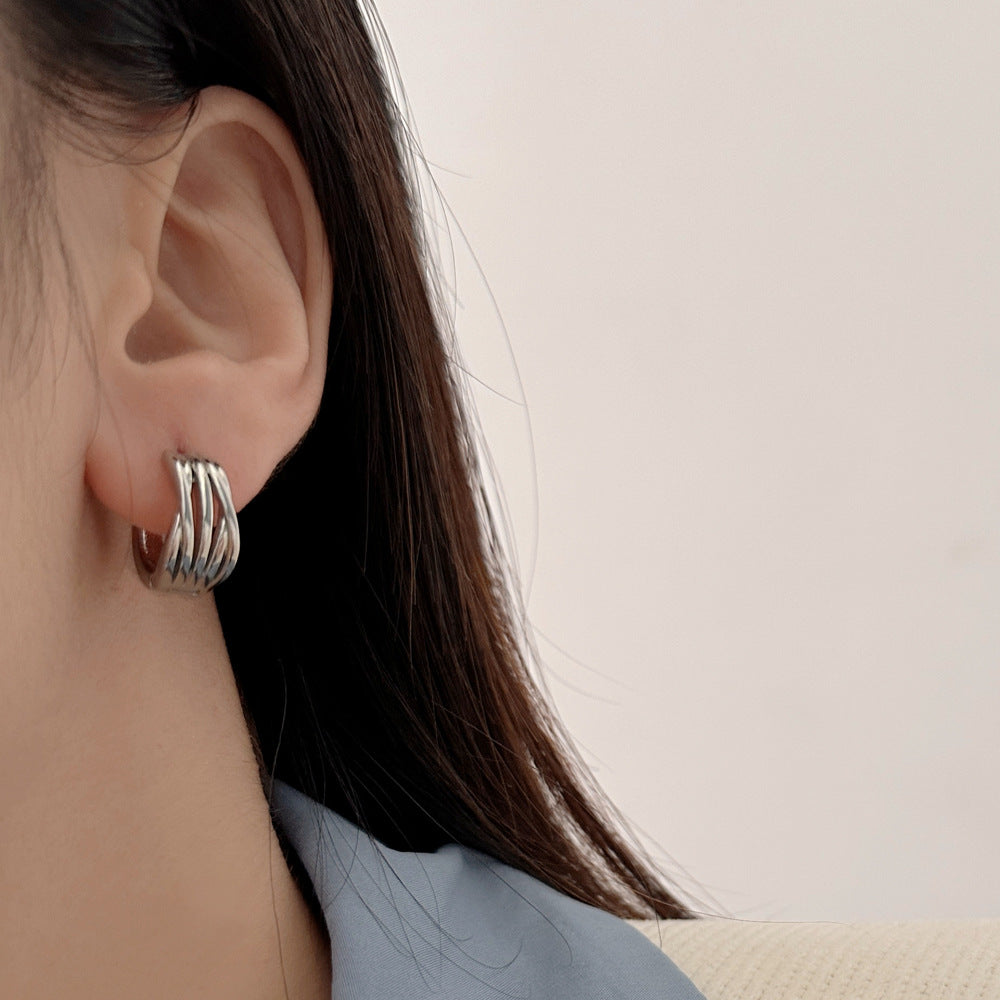 Women's Simple Cold Style Metal Winding For Earrings