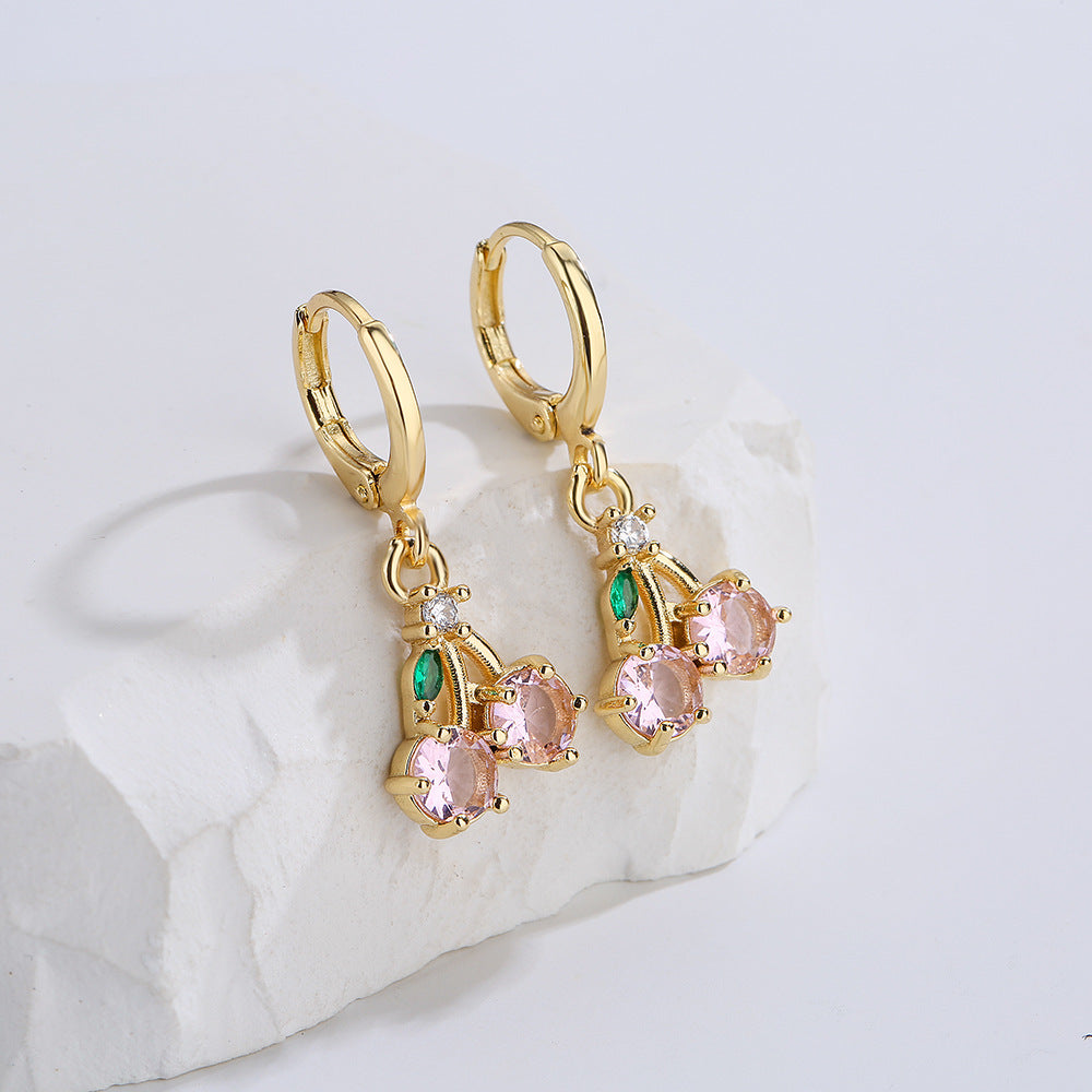 Women's Style Copper Gold Micro Inlaid Zircon Earrings