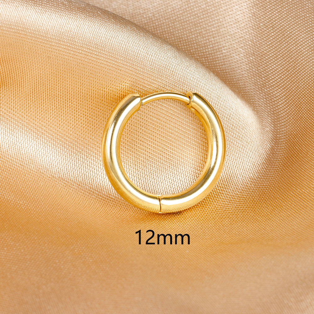 Simple Different Sizes Ear Clip Electroplated Earrings