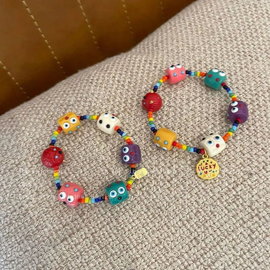 Cute Little Monster Strawberry Colorful Beaded Bracelets