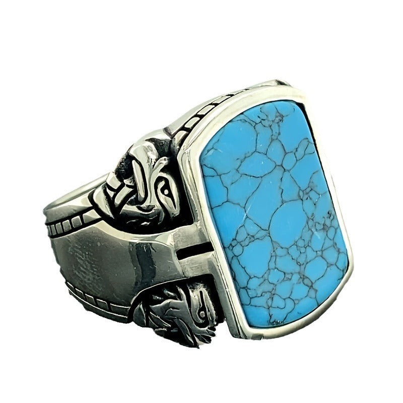 Men's Jewelry Vintage Turquoise Personality Hipster Wear Rings