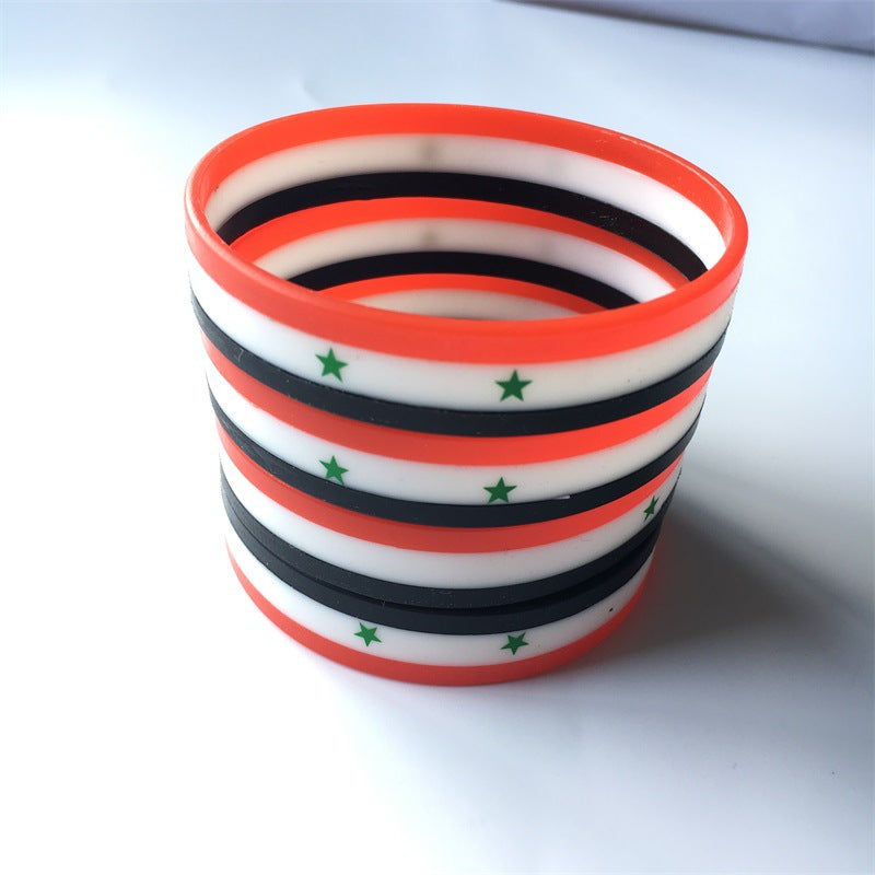 Syrian Green Layered Hand Personality Rubber Wrist Bracelet