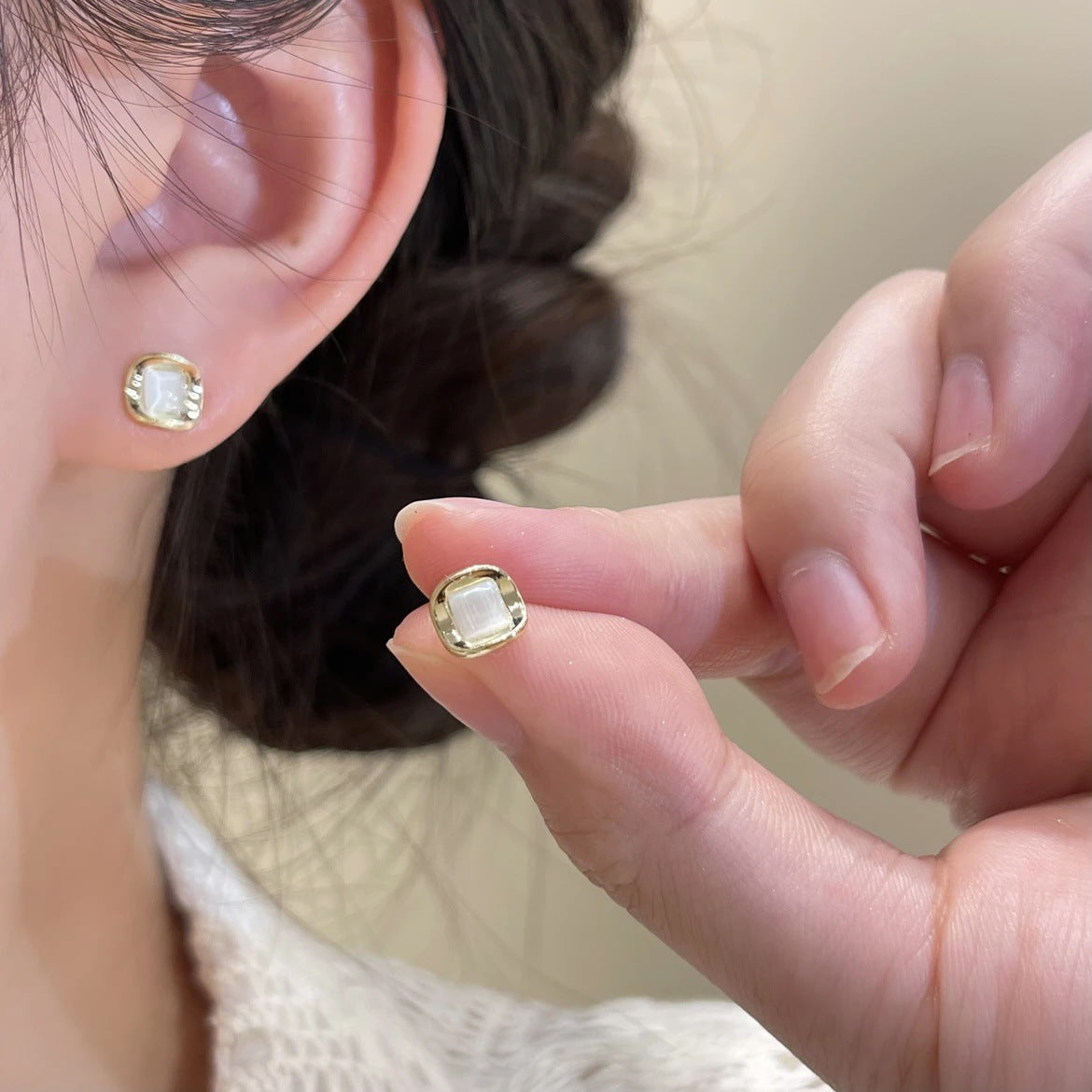 Petal Small Ear Sier Needle Exquisite Rings
