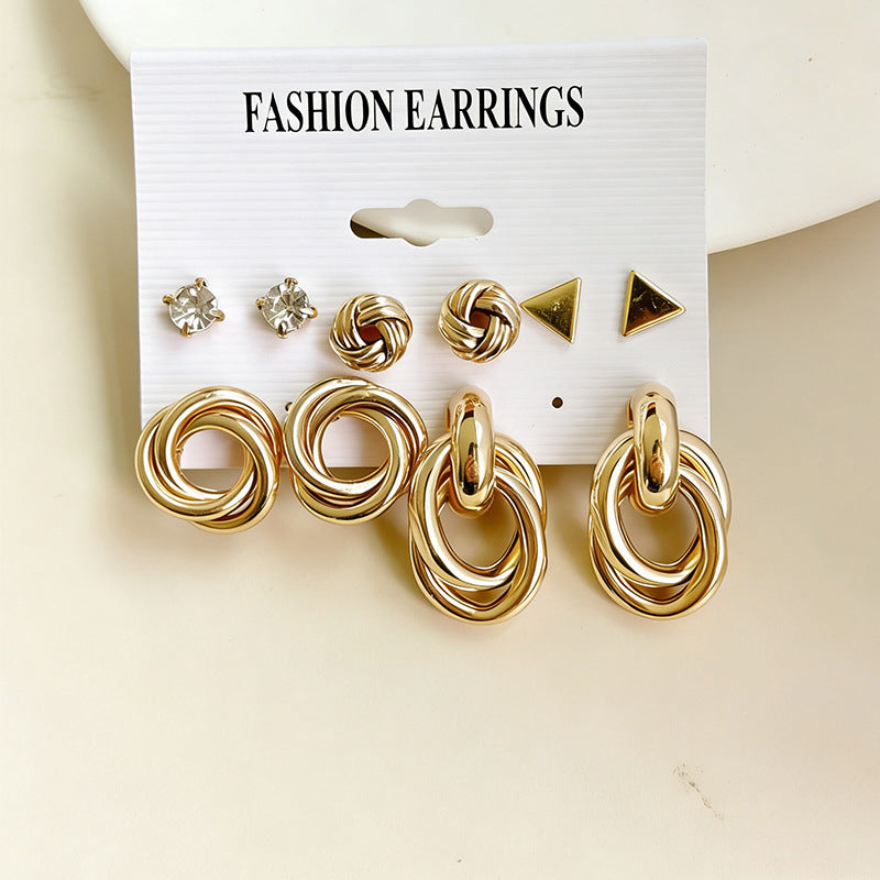 Style Fashion Personalized Metal Twist Geometric Earrings