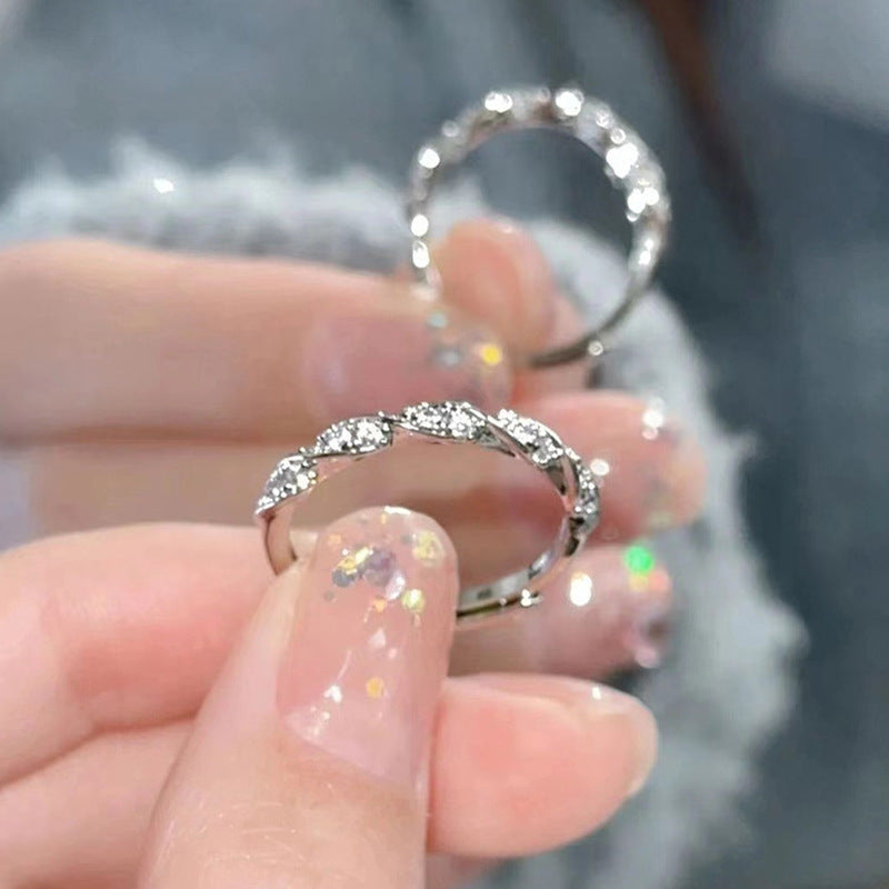 Open Adjustable Female Twist Winding Index Finger Simple Light Luxury Ring