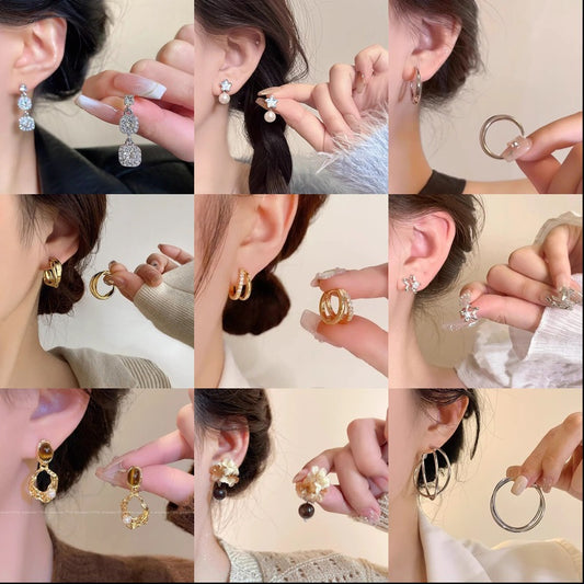 Women's Needle High-grade Super Flash Zircon Light Luxury Refined Grace Earrings