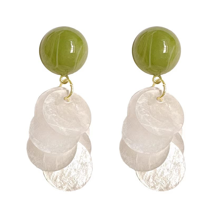 Avocado Green Suitable For Summer Shell Eardrops Earrings