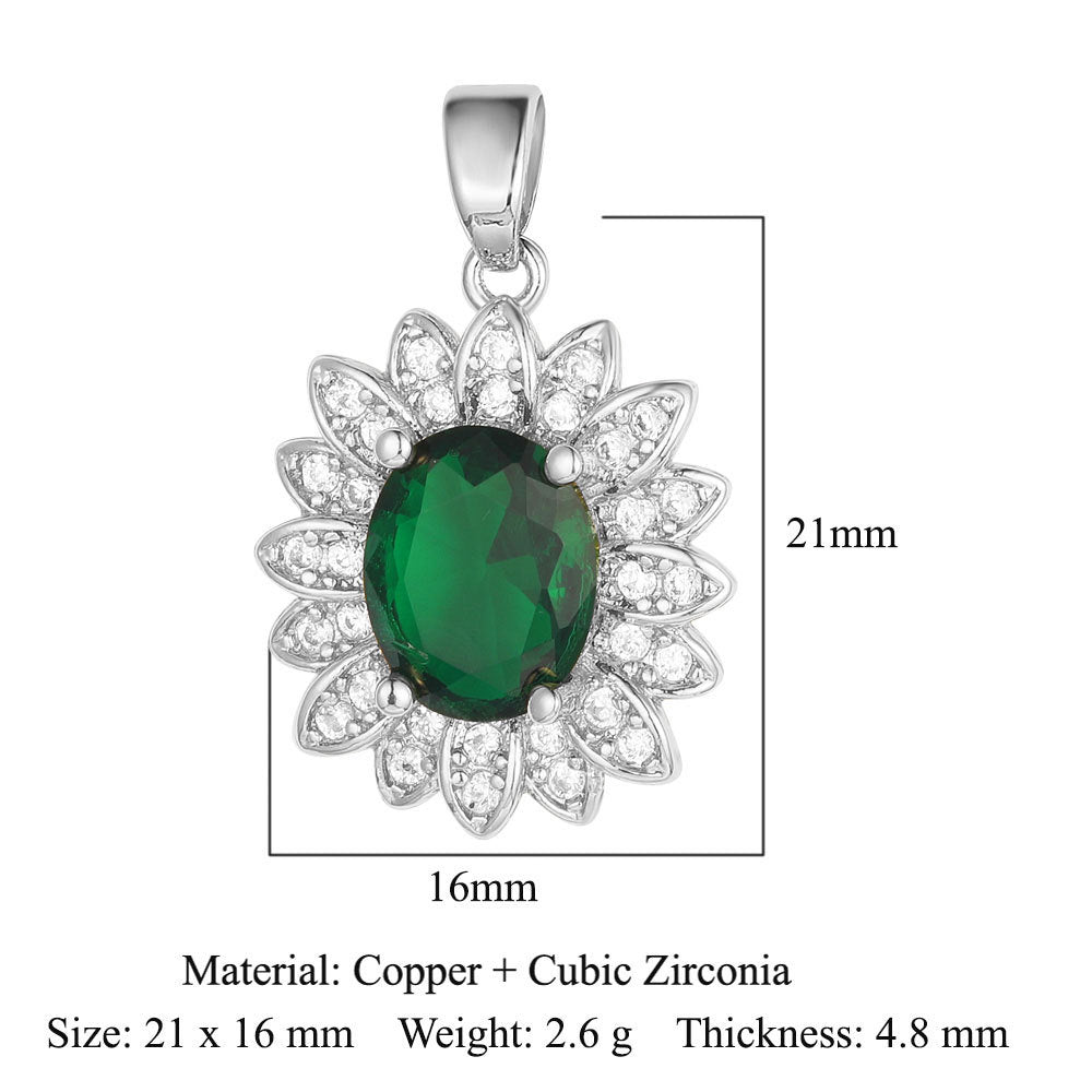 Zircon Copper Color Zirconium Micro Inlay Ornament Clavicle Pendants