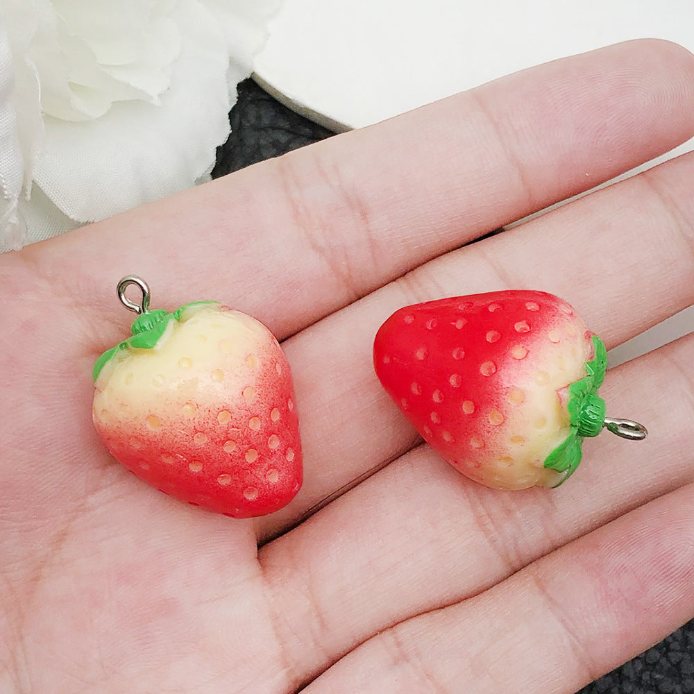 Fruit Apple Banana Orange Strawberry Resin Pendants