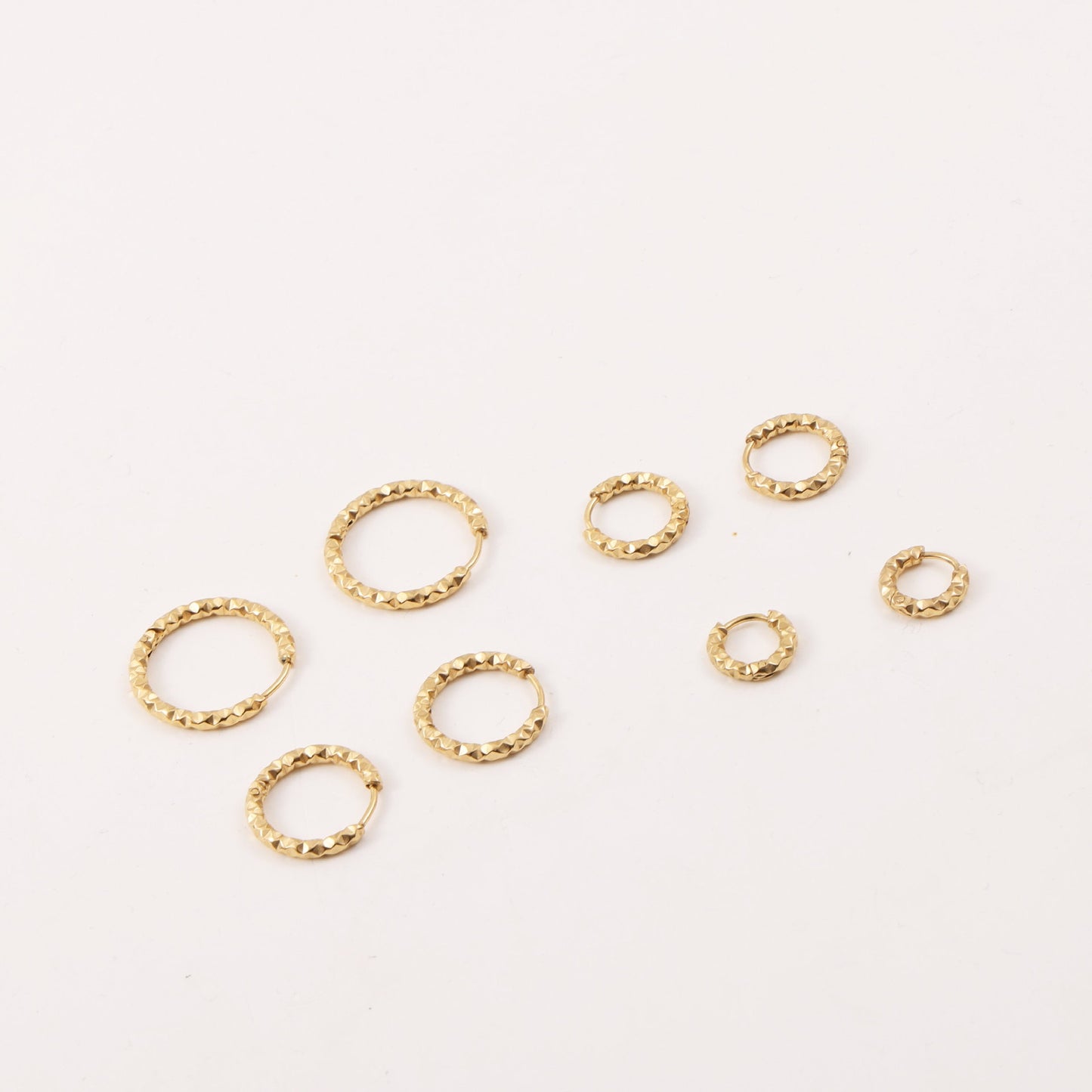 Crater Surface Can Be Opened Titanium Steel Gold Stud Earrings