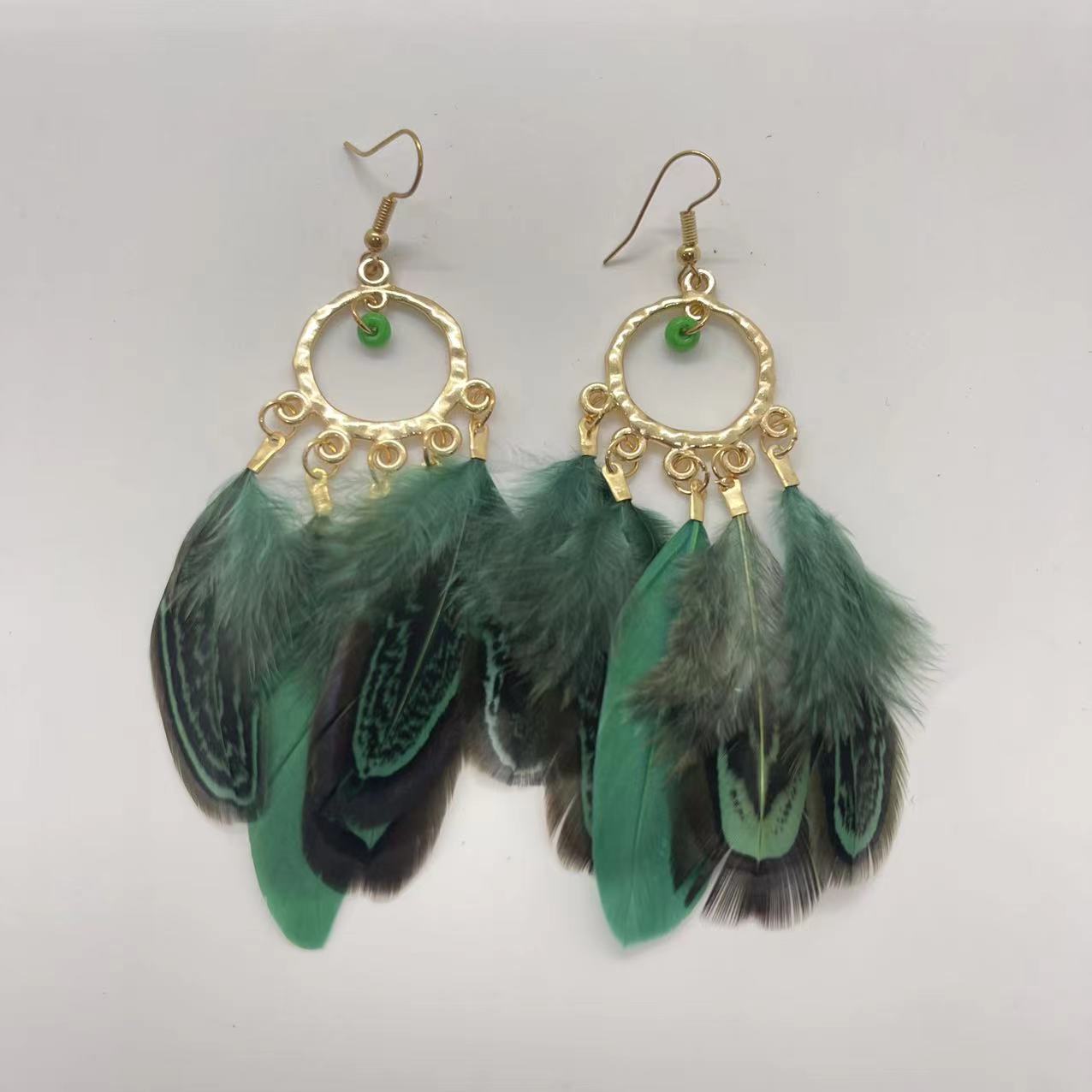Women's Feather Yunnan Travel Vacation Retro Ethnic Earrings