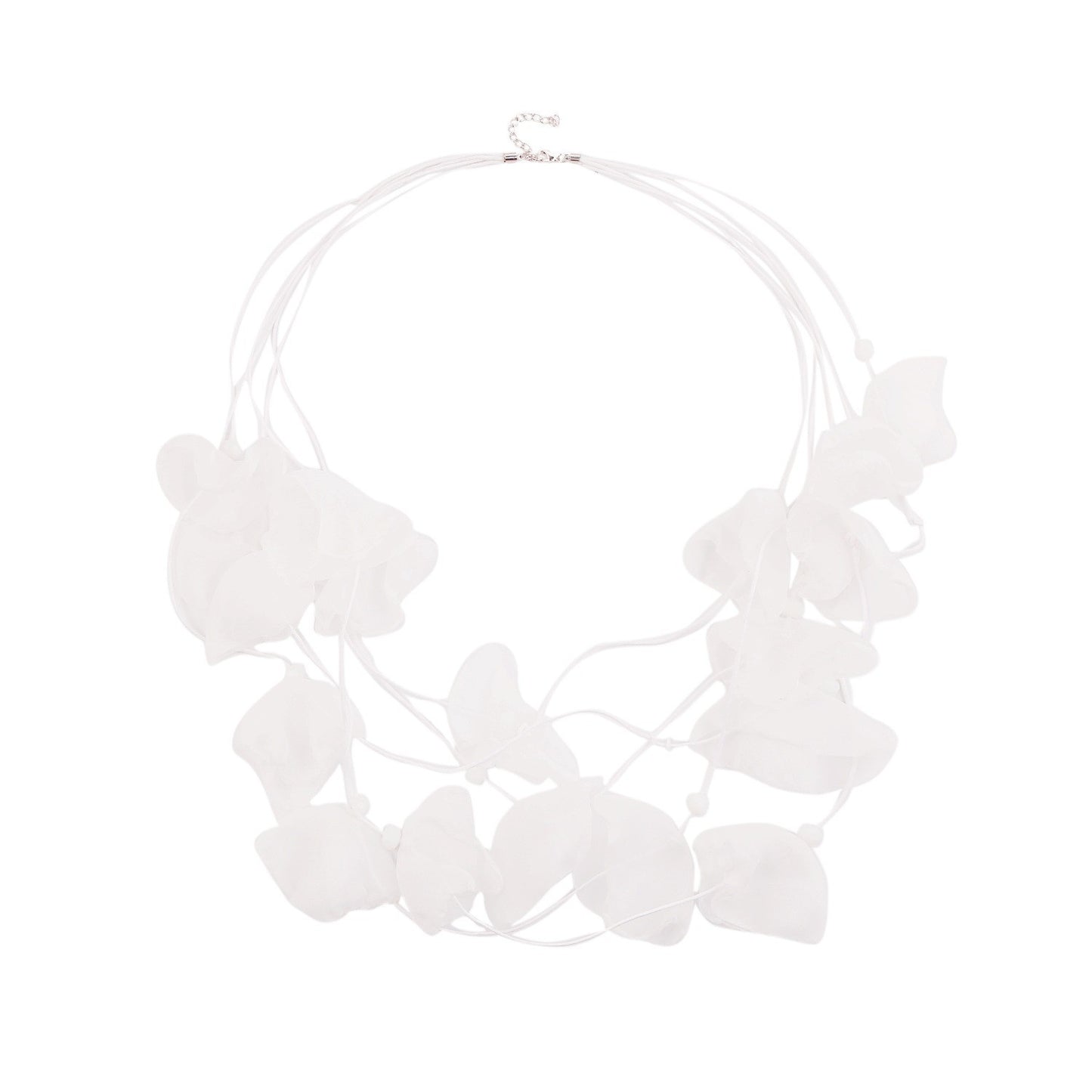 Summer Seaside Vacation Style Fabric Laminate Crystal String Necklace