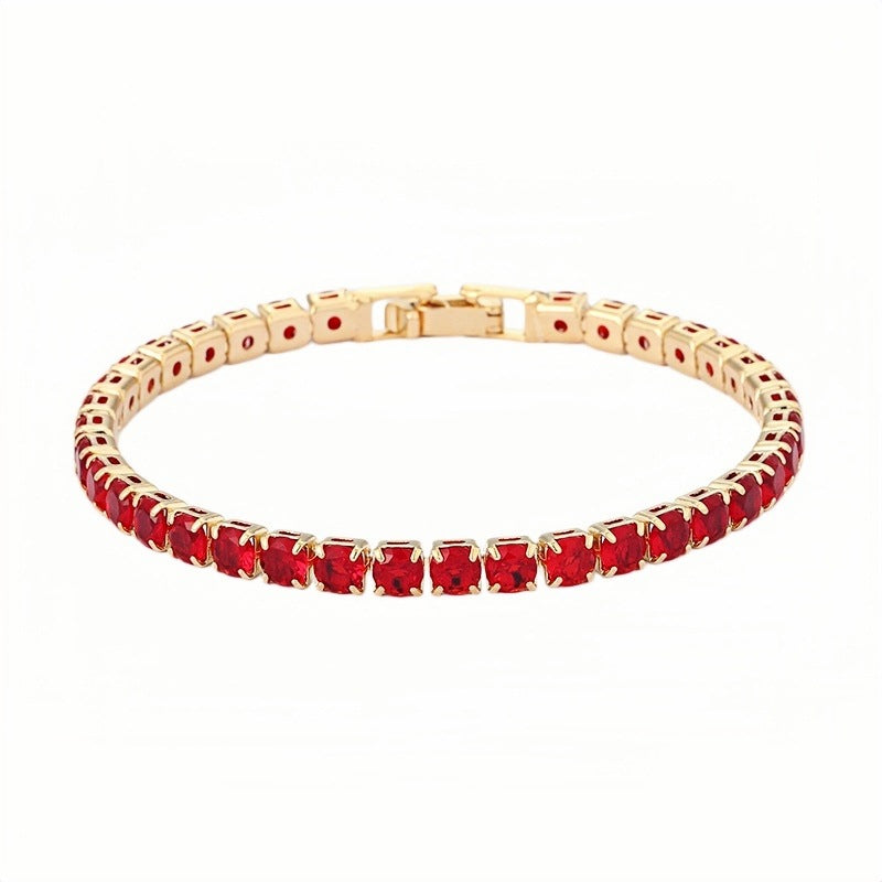 Women's & Men's Hip Hop Gold Zircon Chain Simple Bracelet