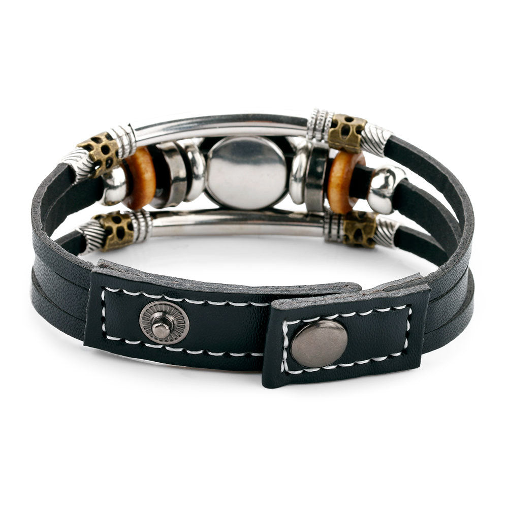 Genuine Leather Hand Professional Rugby League Team Time Stone Bracelet