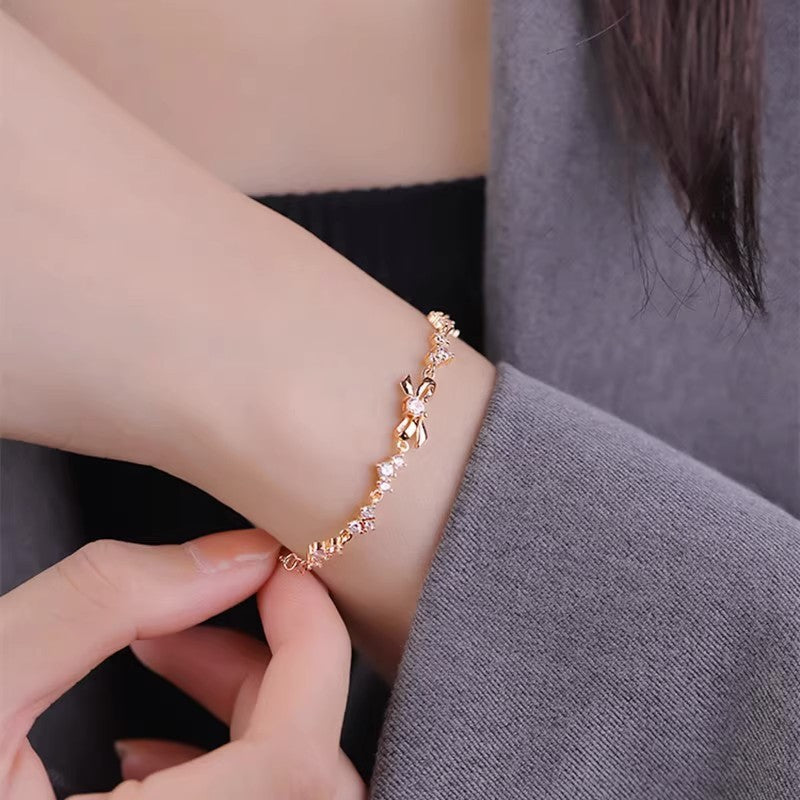 Women's Zircon Bow Light Luxury Graceful Beautiful Sweet Bracelets